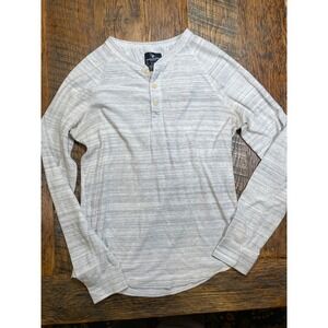 American Eagle Outfitters Mens Henley Shirt Long Sleeve Heather Gray Size S